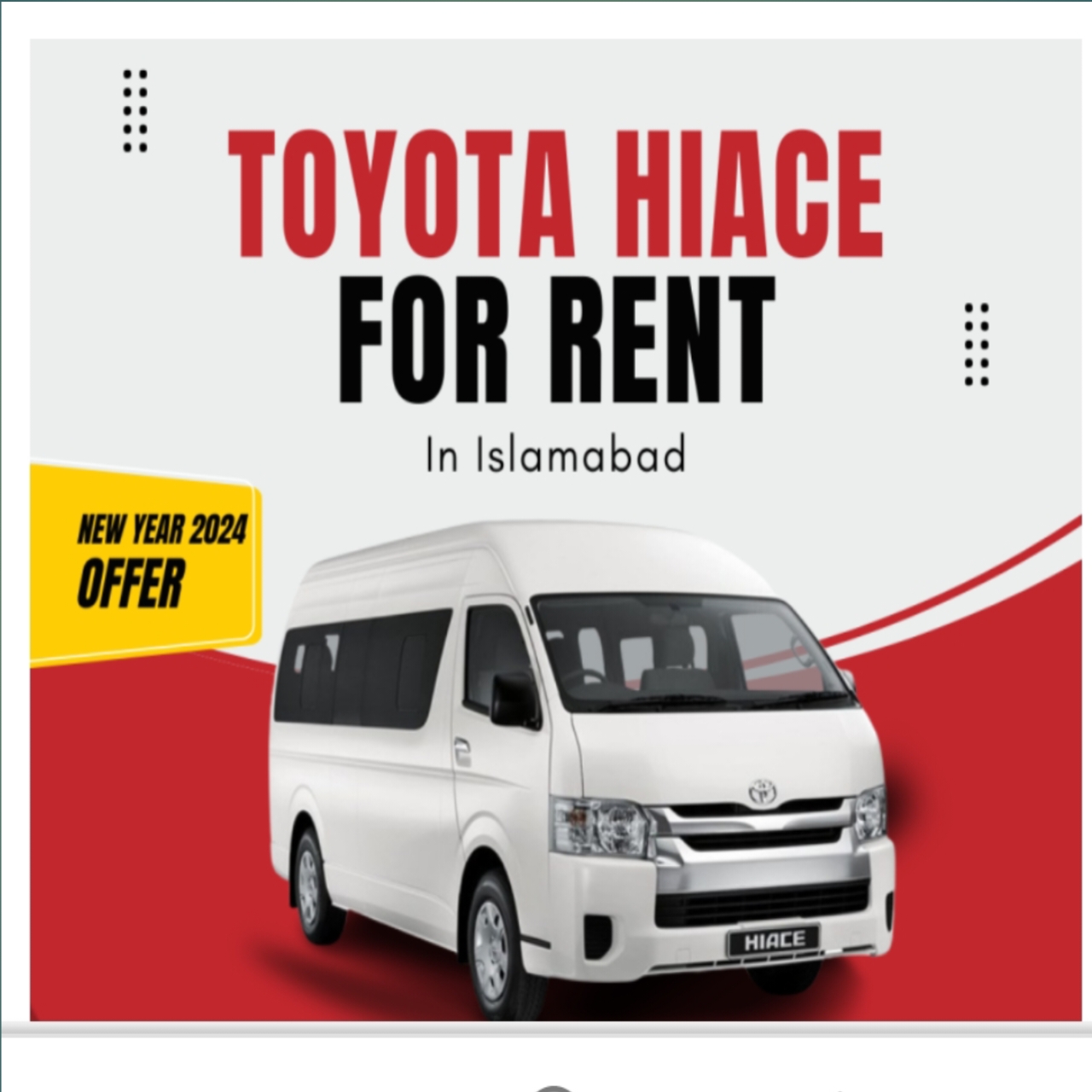 Toyota Hiace for rent in Islamabad & Hiace for rent in Islamabad 